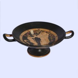 God Dionysus and Satyr Greek Red Figure kylix 3